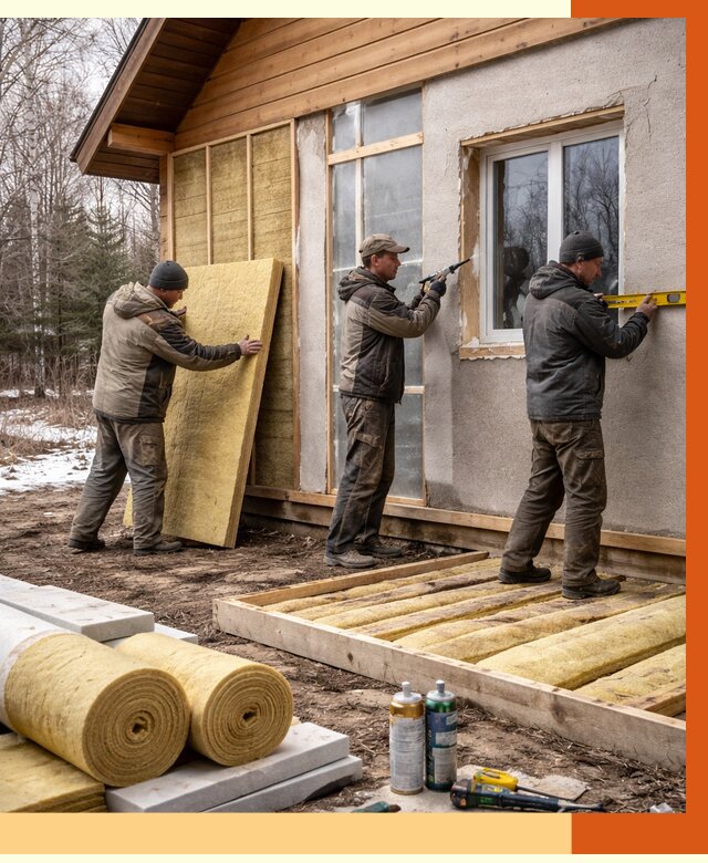 Утепление дачного дома в Бугуруслане от 4840 руб/м2 — недорого | ТепломастерБгр